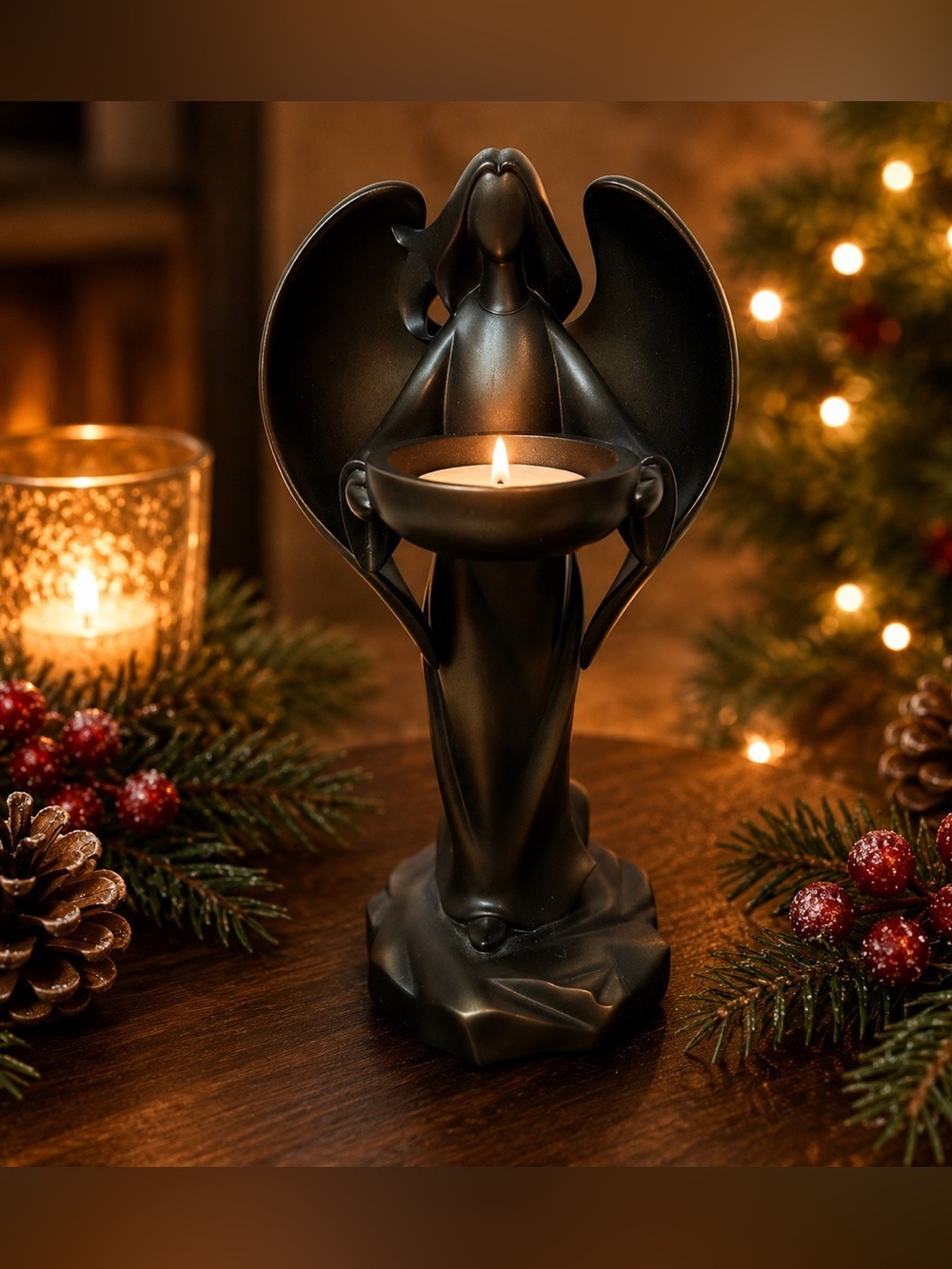 PartyLite Angel Tealight Holder Holy Night Angel – Bronze Finish